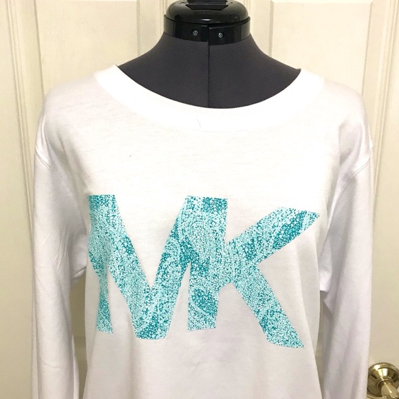 NWT Michael Kors Washed Turquoise Top - Picture 2 of 16